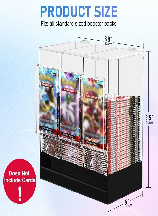 CHEPULA 3-Slot Booster Pack Dispenser, Card Dispenser Storage, Acrylic Booster Box for Trading Card/Sports Booster Packs (Top lid-opening) - Image 2